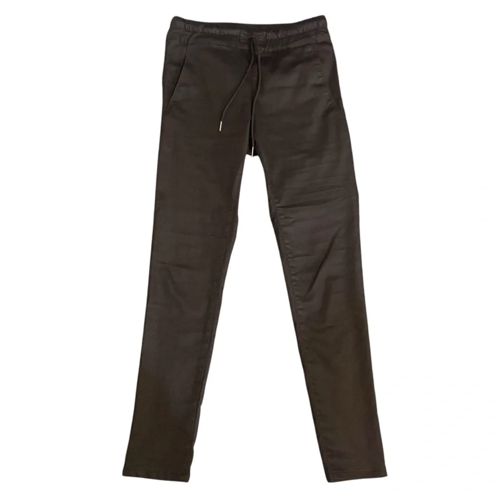 Bevy Flog Shely Pants Brown Straight with Drawstring Elastic Waist Womens 25 - Picture 2 of 13